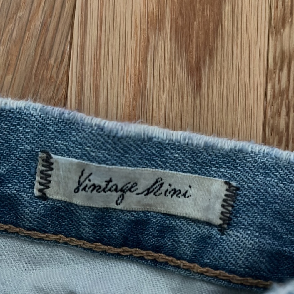 Denim & Supply Ralph Lauren Vintage Mini Distressed Blue Jean Skirt Size 28 - Picture 5 of 6